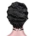 WIGNEE Remy Human Hair Wigs Mommy Short Finger Wave Style (Black)