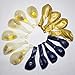 Elepplrty Navy Blue Latex Balloons and 12inch Gold Metallic Balloons Gold Confetti Balloons-50 Pack