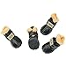 WINSOON Dog Australia Boots Pet Antiskid Shoes Winter Warm Skidproof Sneakers Paw Protectors 4-pcs Set (Size 1, Black)