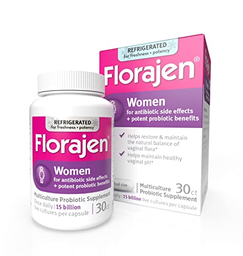 Florajen Refrigerated Probiotics for Women, 15 Billion CFUs, Multi Culture Probiotic Nutritional Supplement, Supports Vaginal Flora Balance, Relieves Occasional Gas, Bloating & Constipation, 30 Count