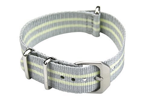 Slow – Yellow Grey Nylon Cord with Silver Clasp – 20 mm Width