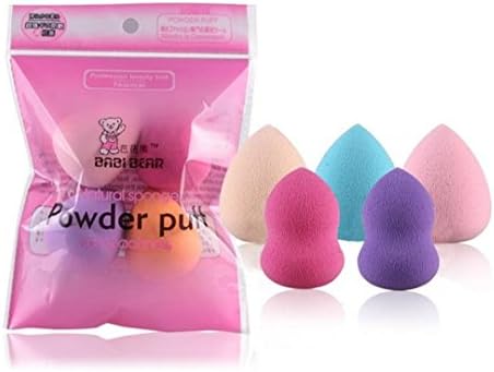 KiraShan - Soft Makeup Blender Sponges Professional Puff Multi Shape Smoothing for Foundation Powder 4pc or 5pc Gourd or Tear Drop Multicolor (5PCS: 2 Gourds 3 Tear Drop)