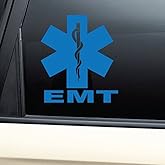 Nashville Decals EMT Medical Emblem Vinyl Decal Laptop Car Truck Bumper Window Sticker - Blue