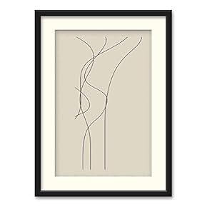 Black Framed Canvas Wall Art Line Drawing of Woman Home Artwork Decoration for Living Room, Bedroom - 23x31 inches