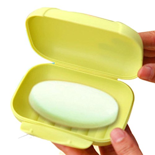 Yeefant Bathroom Dish Plate Case Home Shower Travel Hiking Holder Container Soap Box-Make Your Soap Keep Clear(4 Pack Random Color) (S)