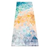 YOGA DESIGN LAB The Commuter Yoga MAT Lightweight, Foldable, Eco Luxury Mat/Towel | Ideal for Hot Yoga, Bikram, Pilates, Barre, Sweat | 1.5mm Thick | Includes Carrying Strap! (Tribeca Flow)