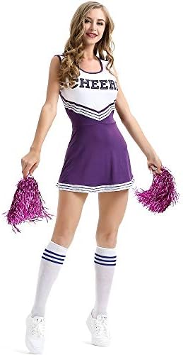dytinine Cheerleader Costume School Girl Sexy Costumes with La la Flower Women Cosplay Halloween