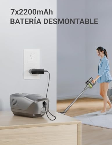 kalado Aspiradora Inalámbrica 26KPa, 6 En 1 Aspirador Vertical Antienredos 250W, Pantalla LED, 40 min Aspirador De Mano Silencioso,Batería Extraíble, Apto para Suelos Duros/Alfombras/Pelo De Mascotas