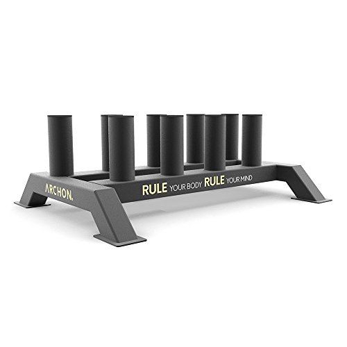 ARCHON Barbell Rack | Olympic Barbell Holder | Vertical Olympic Bar Storage Rack | Stores 9 Olympic Bars Staggered | Weight Stand