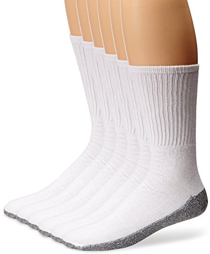 Dickies Men's All-Purpose Work Stain Resister Crew Socks (6/12 Packs), White (6 Pair), Shoe Size: 6-12 (Best Shoes For Big Calves)