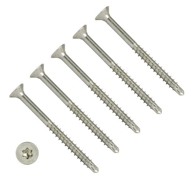 TERF® Decking Screws 6.0mm X 90mm Self Drilling Point Star Torx Drive Flat Countersunk Head Stainless Steel A2 (304) Anti Corrosion Screws For Decking Fence Floorboard Hard And Softwood - Pack of 10