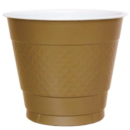 Hanna K. Signature Collection 50 Count Plastic Cup, 9-Ounce, Gold