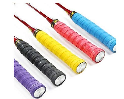 image for VNDEFUL 5 Pieces Tennis Badminton Rackets Grips Overgrips Tape Anti Sl