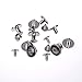 Wavy Round Flat Studs and Spikes Metal ScrewBack for Leathercraft Punk DIY - Silver, 8mm x 12mm, 100 PCS by eART