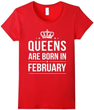 Women's Queen are born in February 5 Colors T-Shirt Medium Red