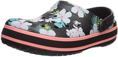 crocs black floral