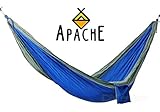 Apache Outdoor Nylon Camping Hammock for Two, Premium, Lightweight, Compact & Portable for Camping, Hiking, Backyard Lounging & More Made of Durable Parachute Nylon