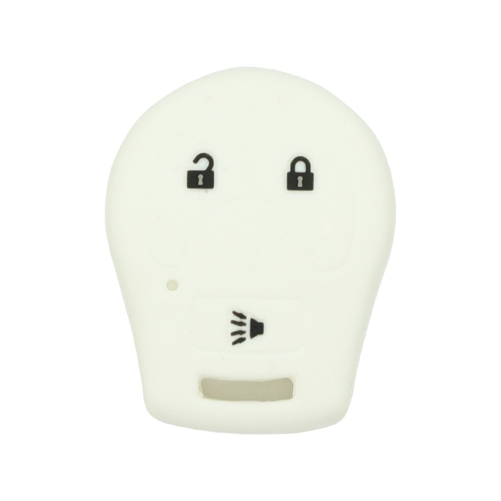 BROVACS Silicone Cover Protector Case Holder Skin Jacket Compatible with NISSAN 3 Button Remote Key Fob CV2506 White