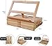 Wood Desk Table Easel - Handcrafted Beechwood Desktop Easel & Wooden Art Tabletop Box for Drawing, Painting, and Sketching with 3 Front Drawers for Supplies Storage