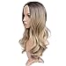 Lady Miranda Ombre Wig Brown To Blonde High Density Heat Resistant Synthetic Hair Weave Full Wigs For Women (Brown&Blonde)