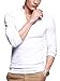 iloveSIA Mens T-Shirts Long Sleeves Cotton Slim V-Neck Casual Shirt White XL Fit Chest 42.1