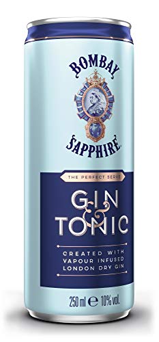 Bombay Sapphire Premium Gin & Tonic, 10% Vol., 12x 25 cl/250 ml, Ready-To-Drink Cocktail in der Dose, trinkfertiger Mix mit per Dampfinfusion hergestelltem London Dry Gin und Premium-Tonic – Bild 4