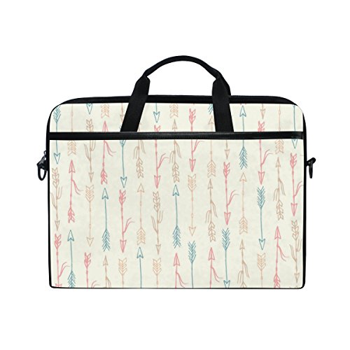15-Inch Laptop Bag Feather Sword Arrow Print Canvas Shoulder Messenger Sleeve Case Tablet Briefcase