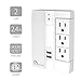 ONSMART Wall Tap Swivel Surge Protector 6-Outlet Power Strip 2 USB Charger, Portable Wall-Mount Socket