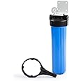 Aquaboon Whole House Water Filter Housing | 20x4.5 Water Filter System | NSF Certified Water Filter Canister w/ Gauge & Release, Wrench, Bracket 1"NPT
