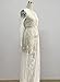 Yomoko Sexy Deep V-Neck Long Sleeve Lace Beach Dress See-through Maxi Dress, White ,X-Large
