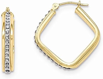 Best Designer Jewelry 14k Diamond Fascination Square Hoop Earrings