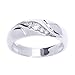 Men's 925 Sterling Silver 5-Stone Swirl Set Diamond Wedding Band, Size 5.5