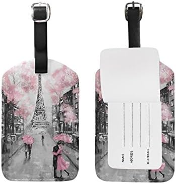 MRMIANArt Paris Eiffel Tower Luggage Tag for Baggage Suitcase Bag Leather 1 Piece