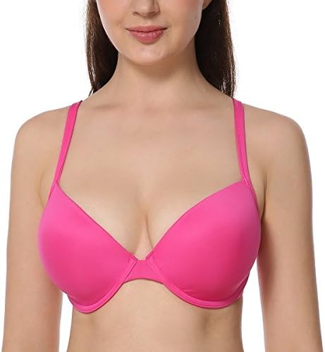 ITOPAI Summer Smooth Super Large Thin 2 Rows Underwire Bra (36DD, Hot pink)