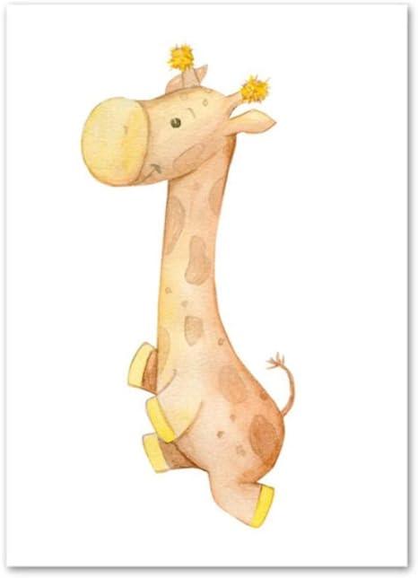 Amazon 漫画のキャンバスの絵かわいい赤ちゃんウサギライオンキリンタートルポスター動物おもちゃの壁アート写真子供部屋のnuseryの装飾 5 60x80cm ウォールステッカー オンライン通販