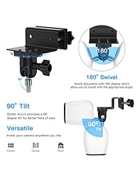 HOLACA Gutter Mount para Arlo Pro, Arlo Pro 2, Arlo HD, Arlo Ultra-weatherproof-Get a Perfect Angle.