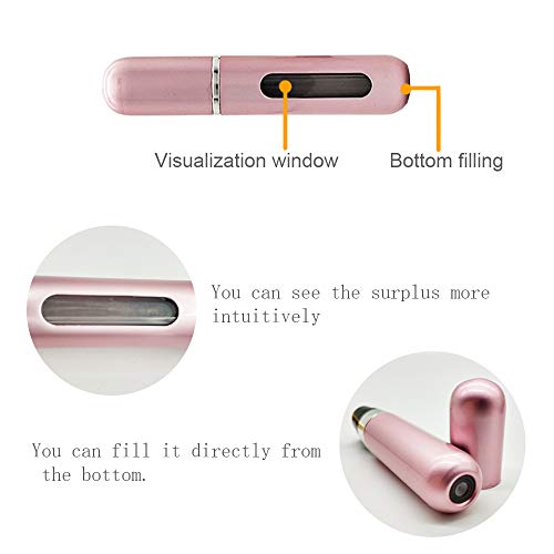 New Upgrade Travel Perfume Atomizer Refillable,GOLF 5ML Portable Mini Easy Refillable Perfume Atomizer Empty Spray Bottle for Men and Women,Scent Pump Case (Pink)