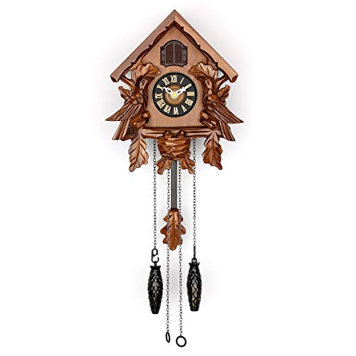 Clock with Decorations and Swinging Pendulum (Cherry)