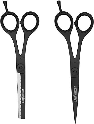 Classic Necessity Barber Salon Scissors For Hair Cutting/Thinning/Texturizing /Styling | Pack of 2 |Professional Hair Shears Hair Scissors With Case For Men and Women
