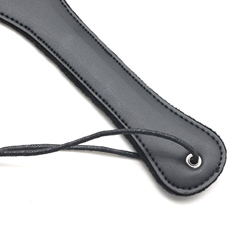 Scarlet Kitten Large Spanking Furry Faux Leather Paddles, Black - Thumbnail 4