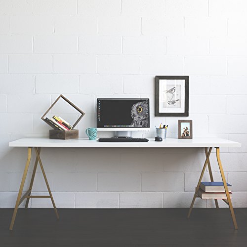 BHG Sturdy Crosscut Trestle Table Legs 28 Inch Perfect for Home Office Desk Work Station or Table Gold Pack of 2
