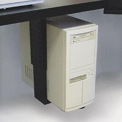 Ziotek Under Desk Sliding And Rotating Standard CPU Holder Computer Mount, CS-11, Fits Up To 9 1/4 Inch x 21 Inch Cases