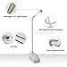 LED Desk Lamp Clamp [2-in-1] USB Rechargeable Dimmable Portable Lightweight Gooseneck Clip Lamp with Sensitive Touch Button and 14 Long Life LED for Bedside Reading Study White