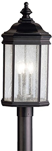 Kichler 9918BK Kirkwood Outdoor Post Mount 3-Light, Black