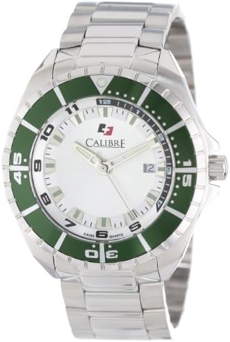 Calibre Men's SC-5S2-04-001.6 "Sea Knight" Stainless Steel and Green Aluminum Bezel Bracelet Watch