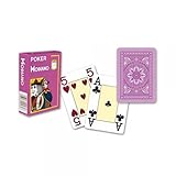 Modiano Italian Poker Game Playing Cards - Purple Poker - Large 4 Index - Single Card Deck - 100% Plastic Made in Italy