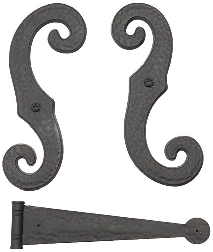 Perfect Shutters 20-2004---07 Decorative Vinyl Shutter Hinges and S Holdback Hooks For Exterior Decorative Shutters, Dark Gray (Set),