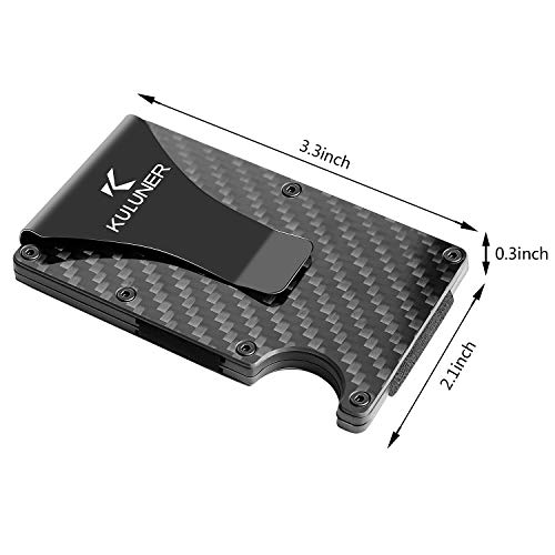 image for KULUNER Carbon Fiber Wallet - Money Clip Front Pocket Wallet - Slim Mi