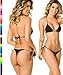 Coqueta Swimwear Brazilian Sexy Bikini Teeny Thong Triangle top Set Bottom Black-SM