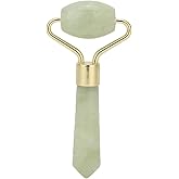 Haosie Jade Stone Facial Roller - 3.3x1.6in Face Massager, Mini Handheld Multifunctional Skin Tightening Tool for Face Lifting